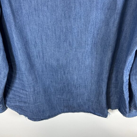 Frank & Eileen Collar Button-Up Shirt Vintage Stonewashed Indigo Size L Casual - Picture 12 of 12